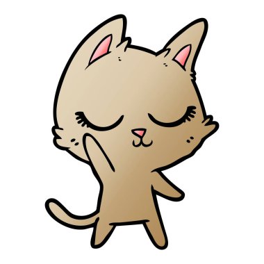 Sakin karikatür kedi vektör çizim