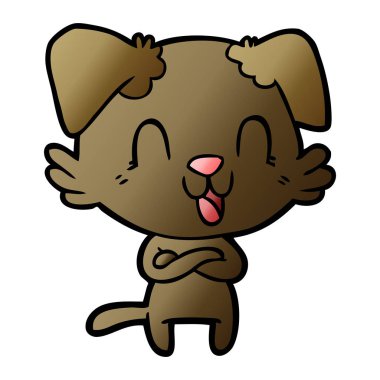 vektör çizim karikatür köpek gülen