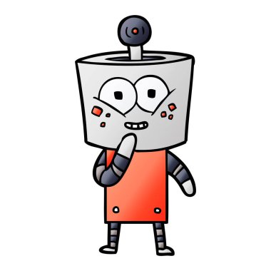 mutlu karikatür robot vektör çizim