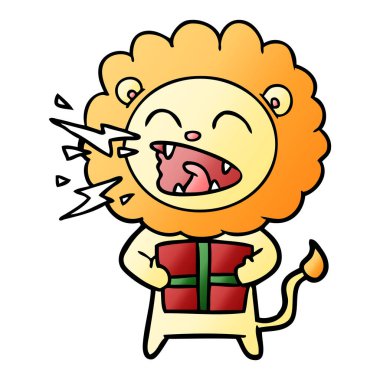 kükreyen aslan hediye ile çizgi film