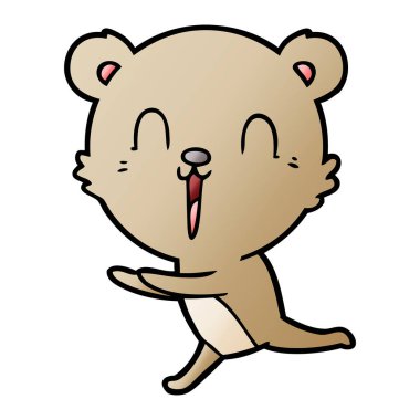 mutlu karikatür ayı vektör çizim