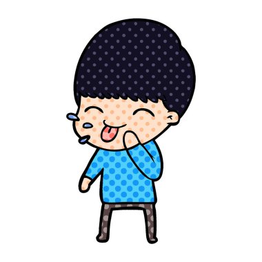 mutlu çizgi film çocuk vektör çizim