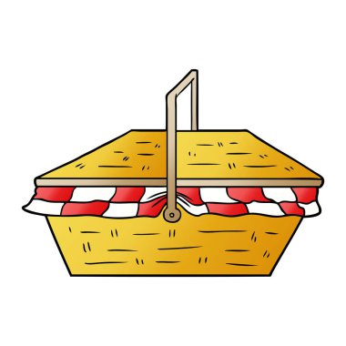 vektör çizim karikatür piknik sepeti