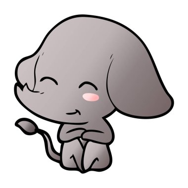 vektör çizim sevimli çizgi fil