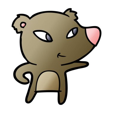 Tatlı çizgi film ayısının vektör çizimi