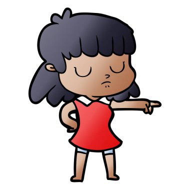 çizgi film kayıtsız kadın işaret