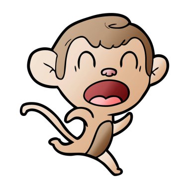 karikatür maymun çalıştıran bağırarak