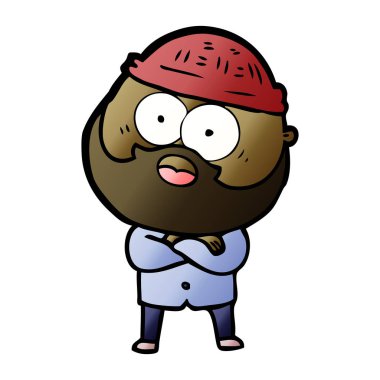 vektör çizim karikatür sakallı adam