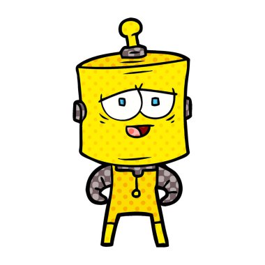 Çizgi film robotunun vektör çizimi