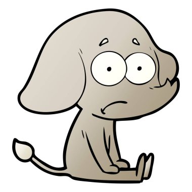 çizgi film emin fil yere oturdu