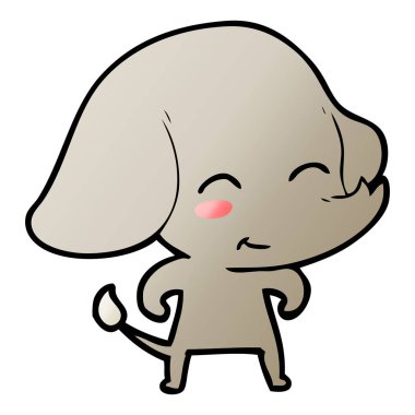 vektör çizim sevimli çizgi fil