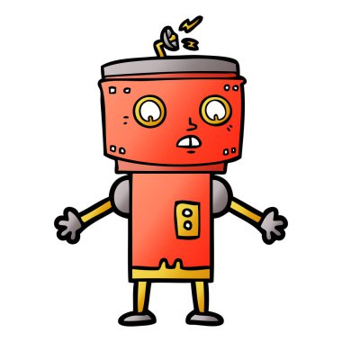 Çizgi film robotunun vektör çizimi