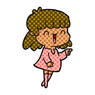 Çizgi filmdeki kadının vektör çizimi