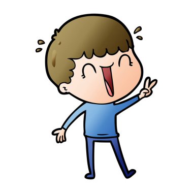 vektör çizim karikatür adam gülen