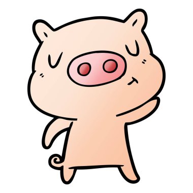 vektör çizim karikatür içerik domuz