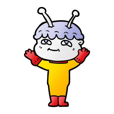 Dostu karikatür spaceman vektör çizim