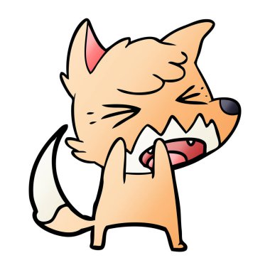 kızgın çizgi film fox vektör çizim