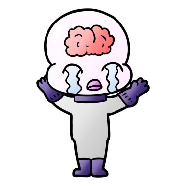 büyük beyin uzaylı ağlıyor çizgi film