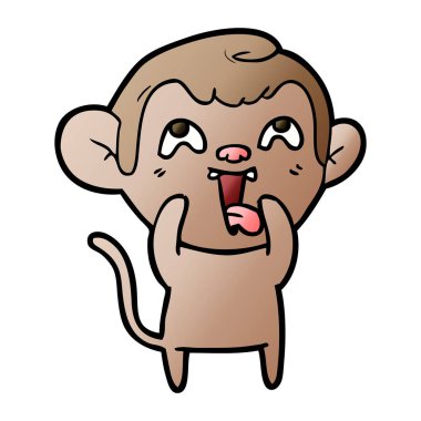 deli karikatür maymun vektör çizim