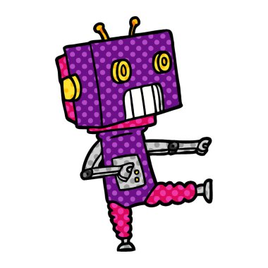 Çizgi film robotunun vektör çizimi