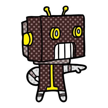 Çizgi film robotunun vektör çizimi