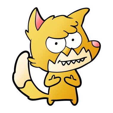 vektör çizim karikatür sırıtan Fox
