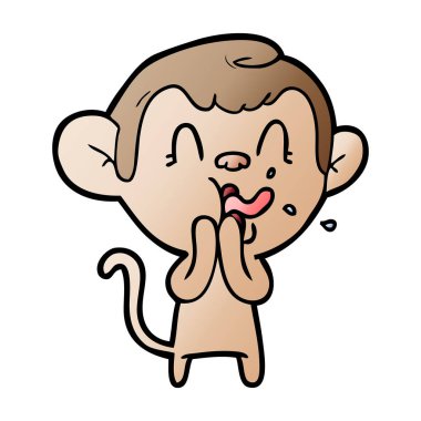 deli karikatür maymun vektör çizim