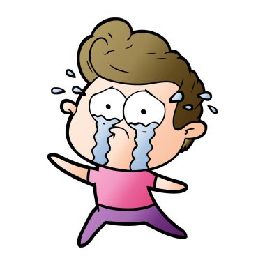 adam ağlıyor çizgi film vektör çizim