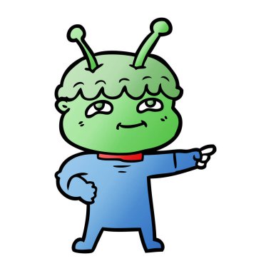 Dostu karikatür spaceman vektör çizim