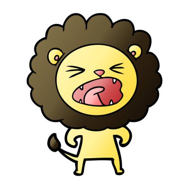 vektör çizim karikatür kızgın aslan