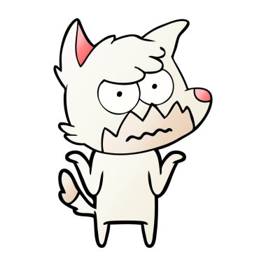 vektör çizim karikatür rahatsız fox