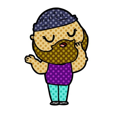 Sakallı çizgi film adamı.