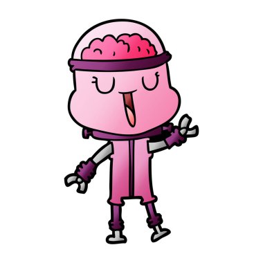 mutlu karikatür robot vektör çizim