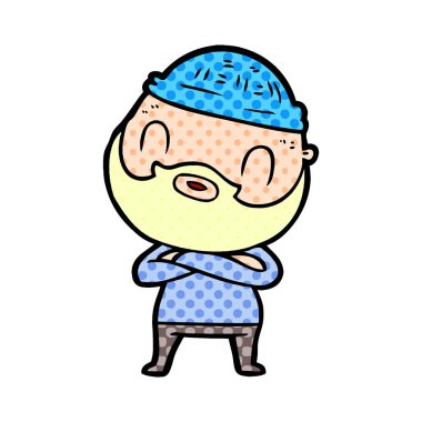 vektör çizim karikatür sakallı adam