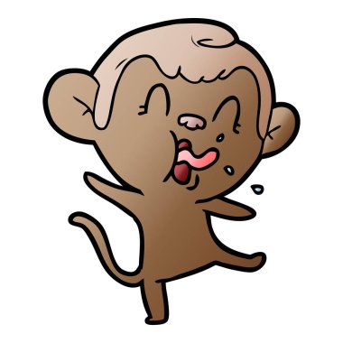 deli karikatür maymun vektör çizim