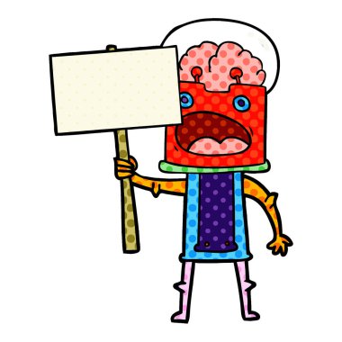 Çizgi film robotunun vektör çizimi