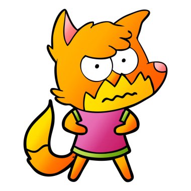 vektör çizim karikatür rahatsız fox