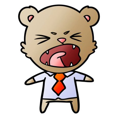 kızgın çizgi film ayı vektör çizim