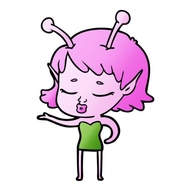 sevimli uzaylı kız çizgi film