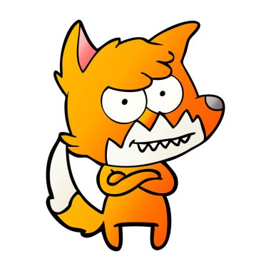 vektör çizim karikatür sırıtan Fox