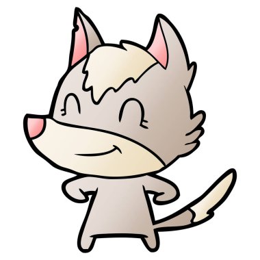 vektör çizim dostu karikatür kurt