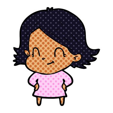 vektör çizim karikatür dostça kız