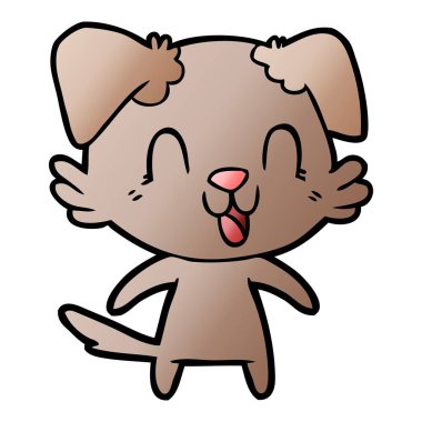 vektör çizim karikatür köpek gülen