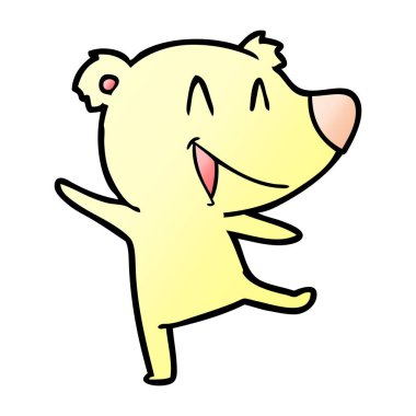  ayı karikatür gülen vektör çizim