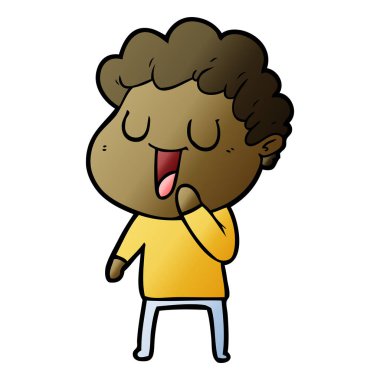 vektör çizim karikatür adam gülen