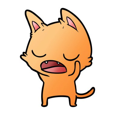  kedi karikatür konuşma vektör çizim