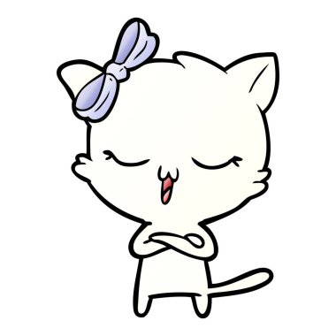 kafa yay ile karikatür kedi