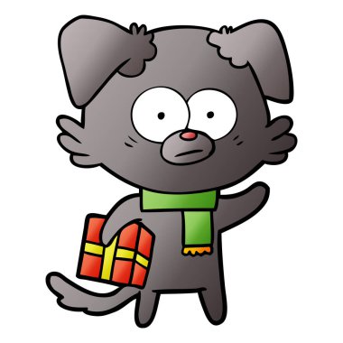 gergin köpek karikatür hediye ile