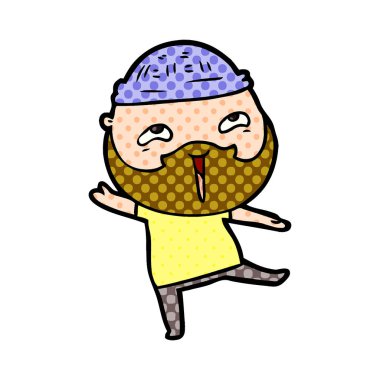 Çizgi film mutlu sakallı adam