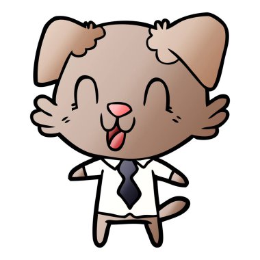 vektör çizim karikatür köpek gülen